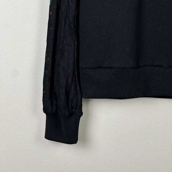 CHRLDR Lace Sleeve Sweatshirt Black - Picture 6 of 11